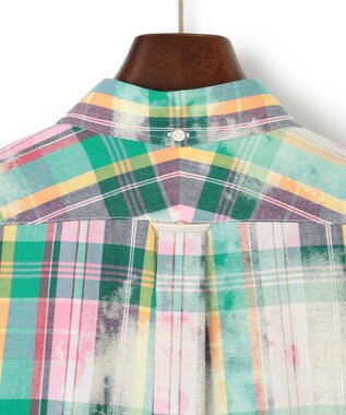 J.PRESS MEN 【J.PRESS ORIGINALS】India Madras Discharge Print Pullover Shirt / Baggy Fit オレンジ系3