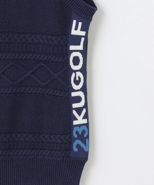 23区GOLF 【WOMEN】【ウォッシャブル】コットンブレンドサイドロゴベスト ネイビー系