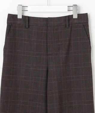 J.PRESS LADIES L アルガンシルク チェック クロップド パンツ チャコールチェック系
