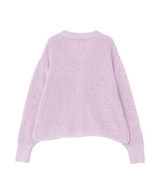 earth music&ecology 【予約】ぽんぽんスキッパーカーディガン ライラック