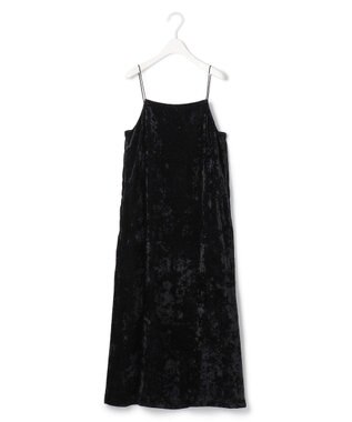 ICB 【洗える】 シアーベルベット キャミソールワンピース ブラック系