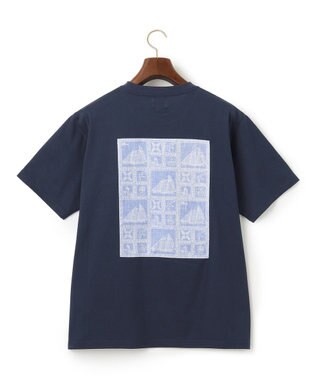 J.PRESS MEN Reyn spooner×J.PRESS リバースプリント ポケットTシャツ ネイビー系