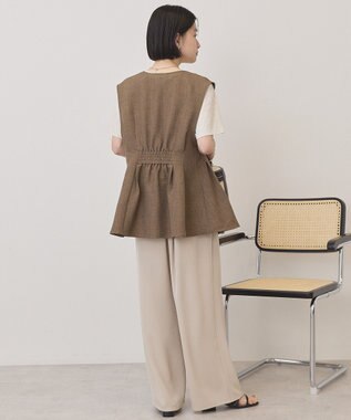 AMERICAN HOLIC 【イージーケア】リネンライクペプラムベスト Brown