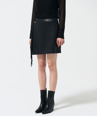 GRACE CONTINENTAL フリンジミニスカート ブラック