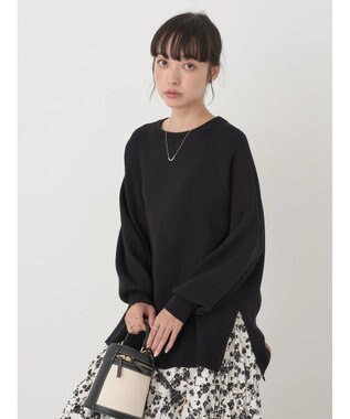 earth music&ecology サイドスリットルーズチュニック Black