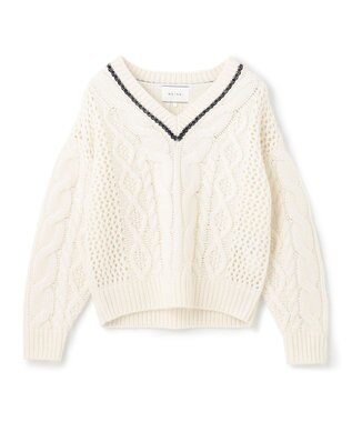 BEIGE， 【CLUEL12月号掲載】NESLE / ニット Ecru x Navy