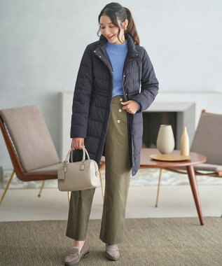 ANY SIS 【洗える】マリンディテール ワイドパンツ カーキ