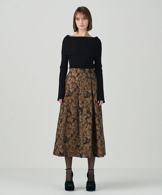 GRACE CONTINENTAL オフショルニットトップ ブラック