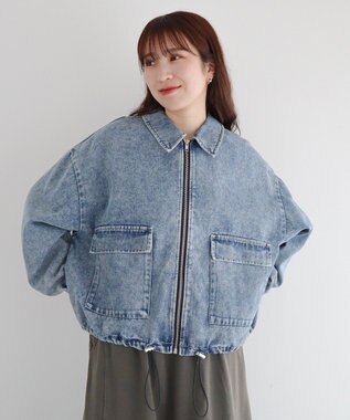 Green Parks ・ＥＬＥＮＣＡＲＥ　ＤＵＥ　デニムステンカラーブルゾ Light Indigo