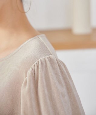 Tiaclasse 【洗える】ベロアチュールカットソートップス エクリュ