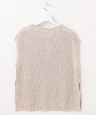 J.PRESS LADIES 【洗える】LINEN COTTON ニット ベスト ベージュ系