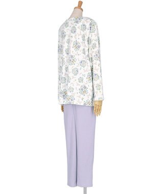 WACOAL ワコール_リラックス＆スリープ パジャマ 綿100%(本体) あったか 長袖 長ズボン ミントン レディース NDW457 /ワコール ホワイト