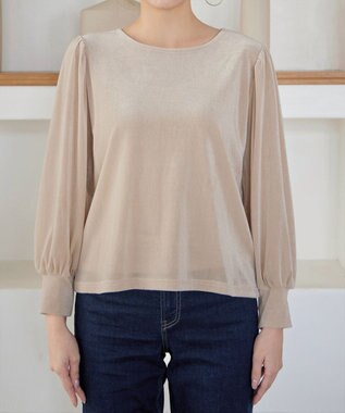 Tiaclasse 【洗える】ベロアチュールカットソートップス エクリュ