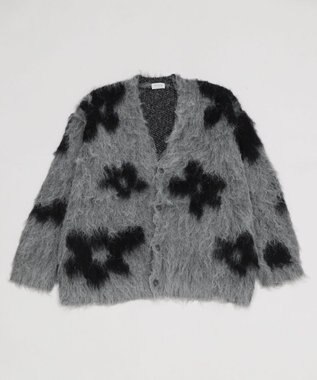 WEGO 【ユニセックス着用ITEM/MLサイズ展開】モヘアタッチパターンカーディガン ダークグレー