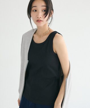 CRAFT STANDARD BOUTIQUE 【抗菌防臭】テレコタンクトップ Black