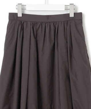 23区 S 【洗える】ナイロンコットンポプリン スカート ダークブラウン系