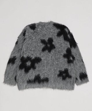 WEGO 【ユニセックス着用ITEM/MLサイズ展開】モヘアタッチパターンカーディガン ダークグレー