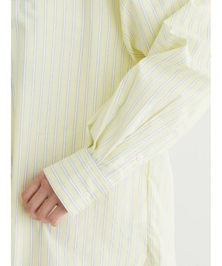 Green Parks イージーケア　ドビーストライプシャツ Yellow