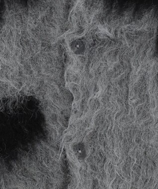 WEGO 【ユニセックス着用ITEM/MLサイズ展開】モヘアタッチパターンカーディガン ダークグレー