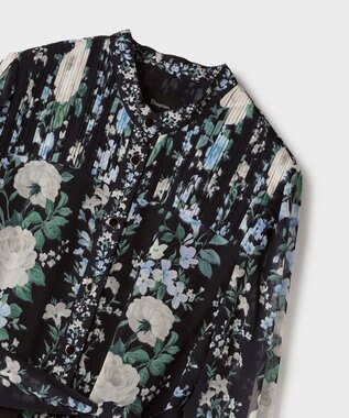 GRACE CONTINENTAL フラワープリントティアードワンピース ブラック