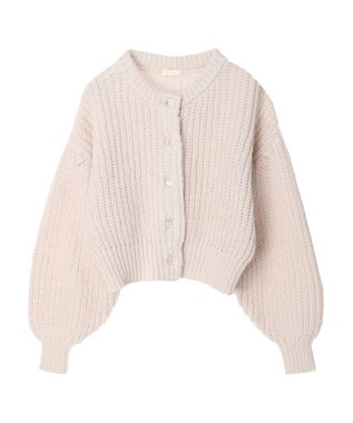 earth music&ecology ヘアリーショートニットカーディガン Ivory