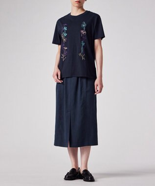 Paul Smith フローラル エンブロイダリー 半袖Tシャツ ネイビー