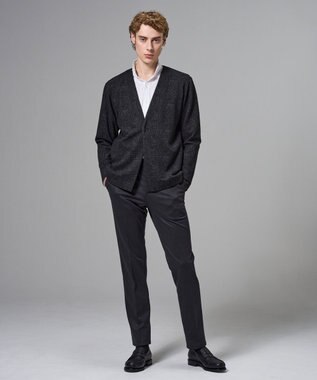 JOSEPH HOMME 【イージーケア】パフィーチェックジャージー　カーディガン ライトグレー系