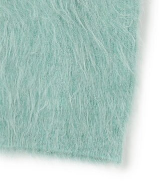 UNFILO L アルパカシャギー クルーネック プルオーバー グリーン