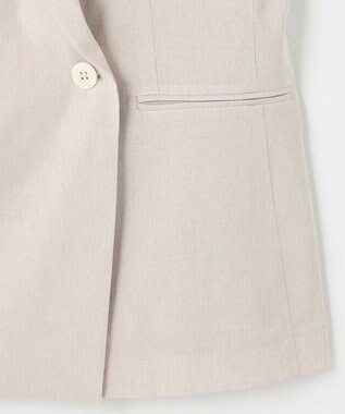 23区 【セットアップ対応/洗える】リネンレーヨンストレッチ ダブル ジャケット ベージュ系