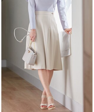 ANY SIS L 【洗える】サイドタック スカート アイボリーベージュ