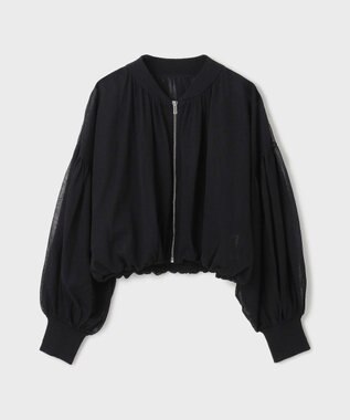 GRACE CONTINENTAL シアーニットバルーンジャケット ブラック