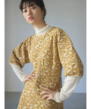 Green Parks ａ．ニットジャガード柄ワンピース Yellow