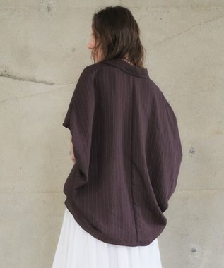 YECCA VECCA ストライプ柄シャツ Brown