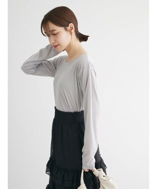 Green Parks クルーネックシアーベロアプルオーバー Gray