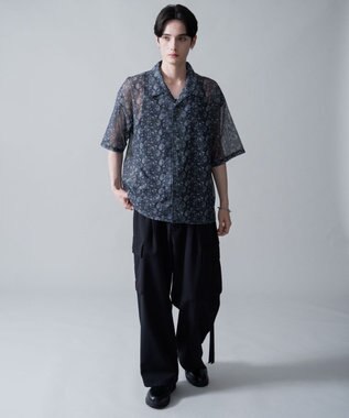 WEGO メッシュパターンオープンカラーシャツ（SS） 柄1