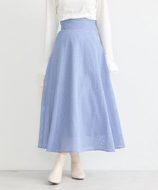 earth music&ecology シアーチェックスカート Blue