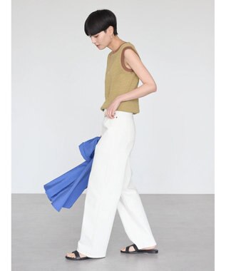 AMERICAN HOLIC ミジンボーダーノースリーブカットプルオーバー Brown