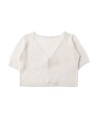 WEGO 【２点セット】半袖メッシュアンサンブルカーデ ホワイト