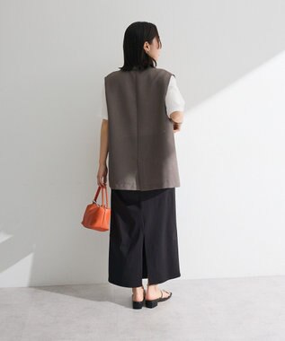 Green Parks メッシュフレンチスリーブジレ Mocha