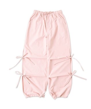 WEGO 【ウエストゴム】サイドリボンパラシュートパンツ ライトピンク