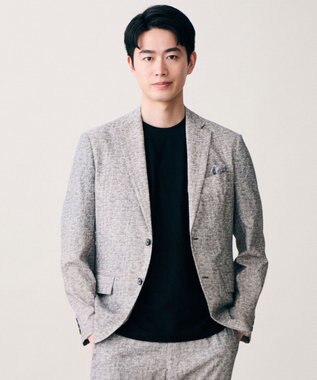 JOSEPH ABBOUD 【オリジナルジャージ生地/サラリ清涼/上質感】コンパクトブロックリンクス ドレス Ｔシャツ ネイビー系
