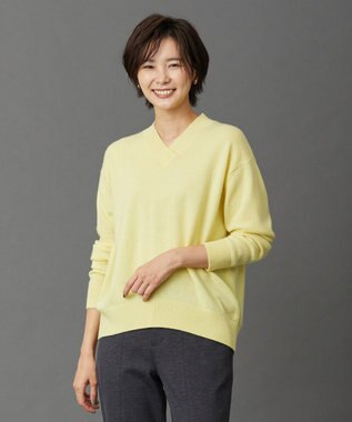 J.PRESS LADIES L 【洗える・WEB限定カラーあり】CASHMERE BLEND Vネック ニット イエロー系