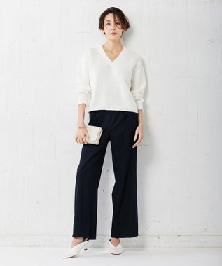 ICB 【洗える】Vi/Peブッチャー タックワイドパンツ ネイビー系