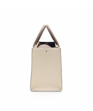 A.D.M.J. 【牛革】モーツァルト/スパニッシュレザーバイカラーWジップトートM ムーン/カラメル