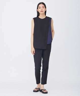 ICB L 【新色追加・洗える】 FluidBackSatin ドロストパンツ ブラック系