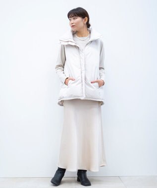 KWD 【日本製/高品質ダウン】STAND COLLAR DOWN VEST ダウンベスト アイボリー