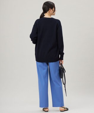 自由区 L 【カタログ掲載・洗える】エンブレムニット カーディガン ネイビー