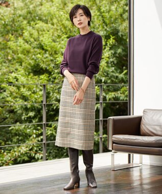 J.PRESS LADIES レザー ロングブーツ ブラウン系