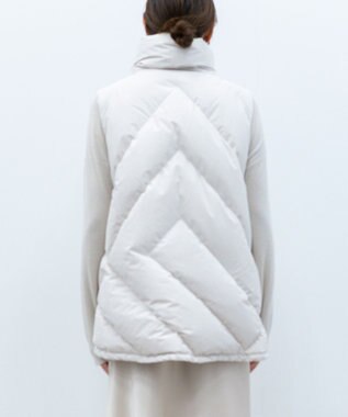 KWD 【日本製/高品質ダウン】STAND COLLAR DOWN VEST ダウンベスト アイボリー