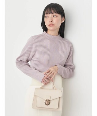 earth music&ecology 切り替えリブニットプルオーバー Pink Beige